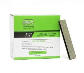 Gns18-32 Grex Power Tools L15 1-1/4 Inch 18 Ga 1/4 Wide Crown Staples Galvanized 5m
