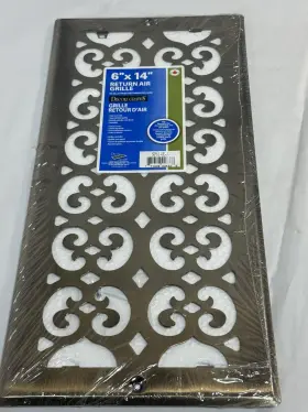 S610-r-wh Grille Decor 6x14 Return Air Grates Brass/gold New With Tags