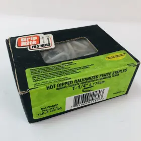 114hgfs1 Grip Rite 5x Hot Dipped Galvanized Fence Staples 1-1/4 Inch 1 Lb Sealed Box