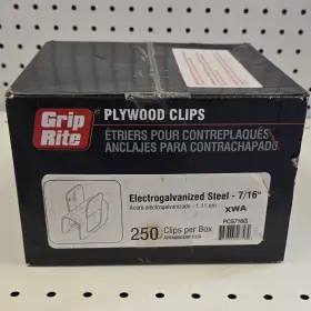 Pcs716g Grip Rite Plywood Clips Electrogalvanized Steel 7/16 Inch 250 Box