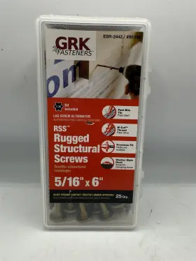 Esr-2442 Grk 95300 Rss 5/16 Inch X 6 Polymer Exterior Wood Structural Screws 25 Count Box