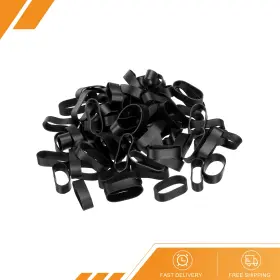 Gryfton 680811327307 50 X Silicone Rubber Bands Rings Non-slip 1 Inch Flat Black For Books