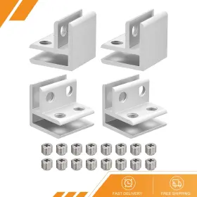 Gryfton 686130702702 4pcs 90 Degree Glass Clamp For 4mm-8mm Aluminum Alloy Double Side Holder
