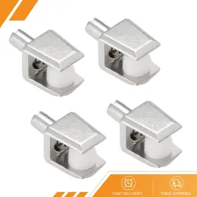 Gryfton 686130791362 4pack Glass Shelf Brackets Zinc Alloy Clip Shaft Mount For 5-8mm Thickness