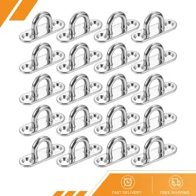 Gryfton 686130960454 20pack Pad Eye Plate 1.8 Inch 304 Stainless Steel Ceiling U Hooks Silver