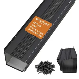 Thdx40aab Gutter Guard By Gutterglove 4 Ft. L X 6 Inch W All-aluminum - Black Finish 40 Kit