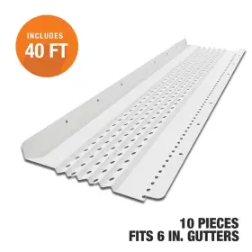 Thdx40aaw Gutter Guard By Gutterglove Strainers 4ftlx6 Inch W All-aluminum White 40ft Kit-nominal
