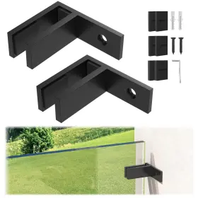 Gcb-f-2 Gyykzz 2 Pack Matte Black Wall To Glass Clamp 90 Degrees