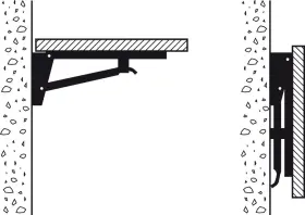 287.43.428 Hafele Hebgo Heavy-duty Folding Table Brackets 22-13/16 Inch Wall Mount Workbench Shelf