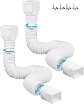 De2160-02 Hahome 2 Pack Rain Gutter Downspout Extensions Drain Extender White
