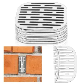 Wt1-fba-304a Haiabei 30pcs 2.75 Inch T304 Stainless Steel Weep Hole Covers For Brick Walls - Shield
