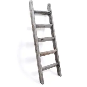 Hallops 810023900108 Blanket Ladder 5 Ft Gray White