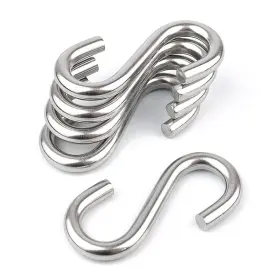 Mhmel7242 Hamineler 5 Pack 304 Stainless Steel S Shaped Hooks 3.2inch Long 5/16 Inch Thickness He