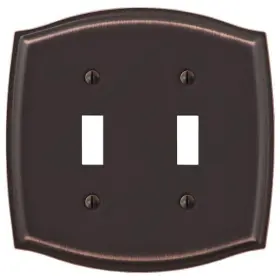 Hampton Bay 070686571835 Vineyard 2 Gang Toggle Steel Wall Plate - Aged Bronze