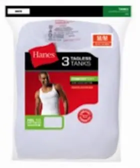 372-xl Hanes 3pk Xl Wht Tank Tee
