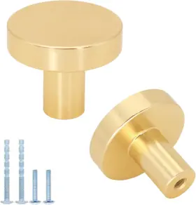 101agd Hanihua 5 Pack Gold Kitchen Cabinet Knobs Solid Brushed Brass Dresser