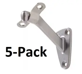 852874 Hardware Essentials 5-pack Hillman Satin Chrome Heavy Duty Handrail Bracket