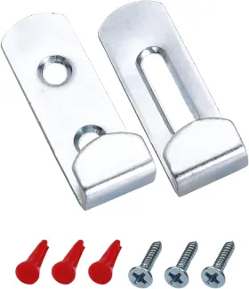 F014-04 Hardware Metal Hidden Mirror Clip Holders Zinc Plated With Screws 8 Pack