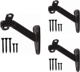 L001-ob Hardware Heavy Duty Handrail Bracket Oil Rubbed Bronze Black 3 Pack