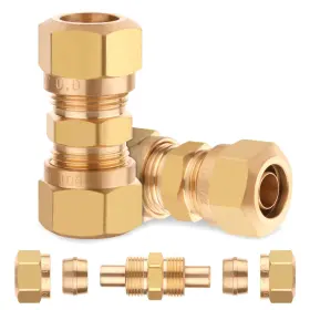 22kc-tj4921-2 Hasaomoi Dot Air Brake Line Fittings Connector For Nylon Tubing 1/2 Inch Brass Compre