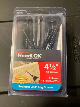 Headlok 608309414896 Structural Wood Screw 4-1/2 Inch 12 Screws Replaces 3/8 Lag New
