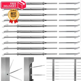 Sj-025 Helffer 10 Pairs Cable Railing Hardware Kit For 1/8 Inch Silver