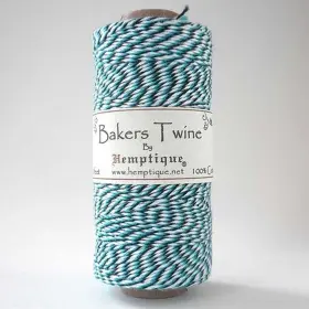 Bts3-bbw Hemptique 3-ply Bakers Twine Spool Blue/black/white