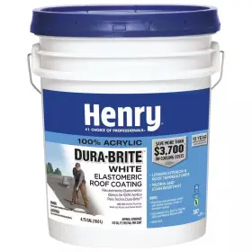 Henry 711181524000 587 Dura-brite White 100% Acrylic Elastomeric Reflective Roof Coating 4.75 Gal