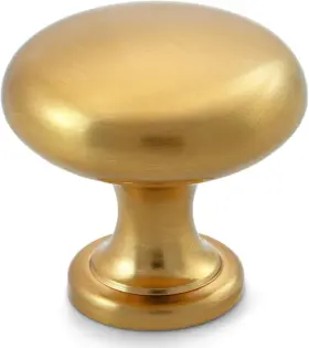 Hestia Hardware 810039140666 10 Pack Gold Cabinet Knobs 1.15 Inch Diameter Brushed