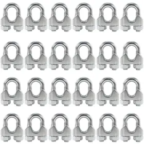 M4sscc-24 Heverp 24pcs M4 5/32 Inches Stainless Steel Wire Rope Cable Clip Clamp Clip-24pcs