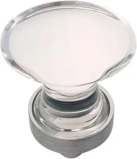 Hh075852-glsn-10b Hickory Hardware Crystal 1-1/4 Inch X 3/4 Glass With Satin Nickel