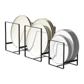 2da1xiaodiejiahei-hus-1 Hikinlichi Metal Drying Rack 3 Pack Inside Cabinet Plate Holders Organizers Upright Di