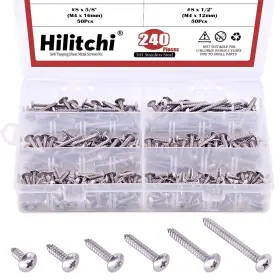 H-4535 Hilitchi 240 Pcs #8 304 Stainless Steel #8-2 #8-5 #8-3 #8-4 #8-6 #8-7