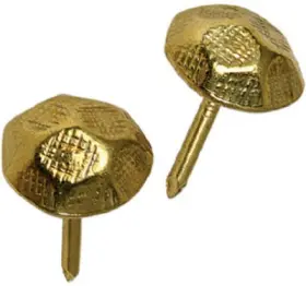 122691 Hillman 037504571378 Upholstery Nails Hammered-head Brass 25-pk. -