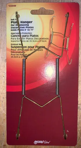 122049 Hillman Lot Of 5 - Classic Soft Tip Decorative Plate Hanger 8 Inch To 11