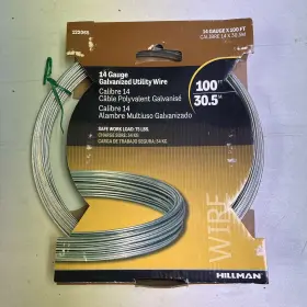 122065 Hillman 100ft 75lb Safe Work Load 14gauge Galvanized Multi Purpose Utility Wire