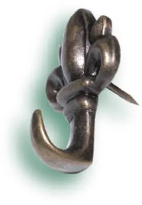 122261 Hillman Push Pin Hangers Fleur-de-lis Antique Brass 3-pk. -