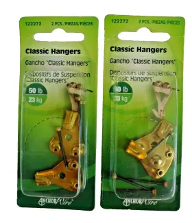 122272 Hillman 4 Professional Picture Hangers 50lb Classic 2 Pks Of #122272