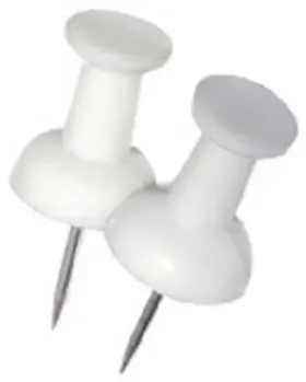 Hillman 122641 6 Pack - Push Pins White 16-pk