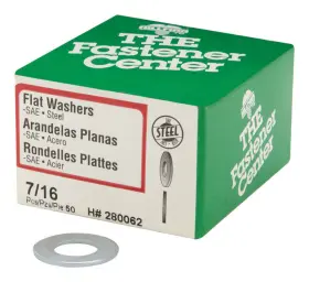 280062 Hillman Zinc-plated Steel 7/16 Inch Sae Flat Washer 50 Pk - Total Qty 1 Each