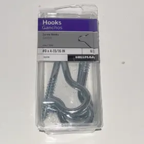 35239 Hillman Zinc Screw Hooks 4-15/16 Inch