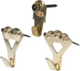 42086 Hillman Assorted Brass Picture Hangers. 32-pk. -