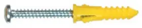 5107 Hillman Ribbed Plastic Anchors With Screws 4-6-8 X 1 Inch 6-pk. -