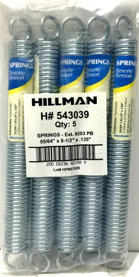 543039 Hillman #543039 Spring Extension 55/64 X 8-1/2 .135 Inch 9.7 Lbs Working Load