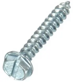 70322 Hillman Sheet Metal Screws Slotted Hex Washer Head Zinc #12x1-1/2 Inch 100-pk. -
