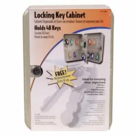 711336 Hillman Key Cabinet Lockable Holds 48 Keys Putty -