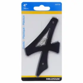 839758 Hillman 10 Pack - House Address Number 4 Nail-on Black Plastic Inch