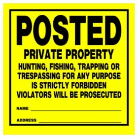 840167 Hillman Posted Private Property Sign 11 X Inch -