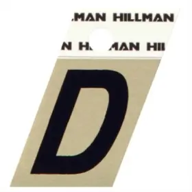 840500 Hillman 6 Pack - Reflective Adhesive Angle-cut House Address Letter D Black And Gold