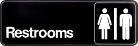 841758 Hillman 6 Pack - Unisex Restroom Sign 3 X 9 Inch